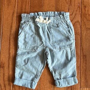 GAP Baby Light Blue Elastic Waist Cuffed Summer Jean